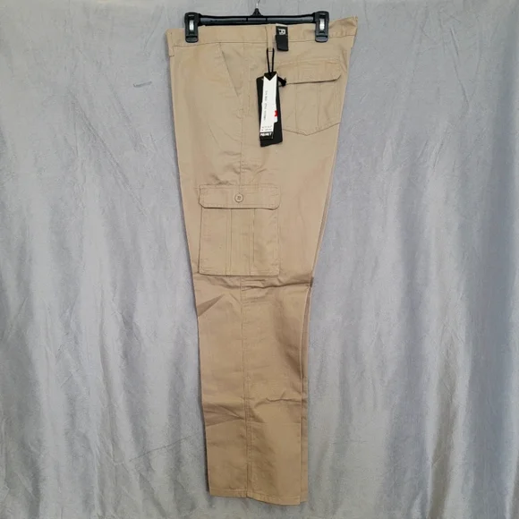 Cargo Cotton Pants, Size 38/30, Beige - Picture 2 of 7